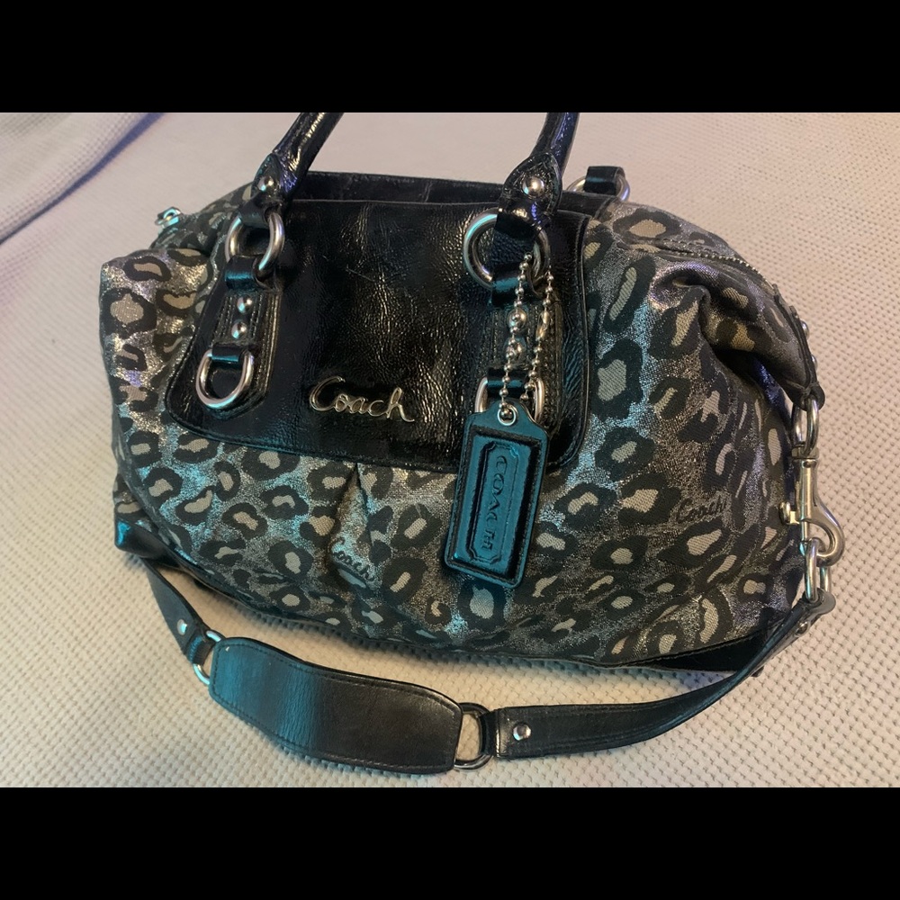 like new leopard print coach purse